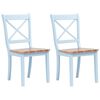 vidaXL Eetkamerstoelen 2 st massief rubberwood grijs en naturel