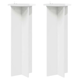 vidaXL Plantenstandaard 2 st Hoogglans Wit &Oslash;40 x 100 cm Bewerkt hout