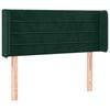 vidaXL Hoofdbord met randen 93x16x78/88 cm fluweel donkergroen
