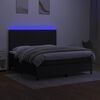 vidaXL Boxspring met matras en LED stof zwart 160x200 cm