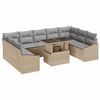 vidaXL Bankstel 10 st Beige en Licht Grijs poly rattan