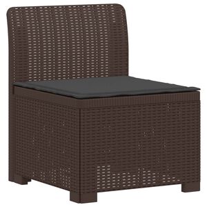 vidaXL E&eacute;npersoons Tuinbank met Kussen Rattan Look PP Bruin