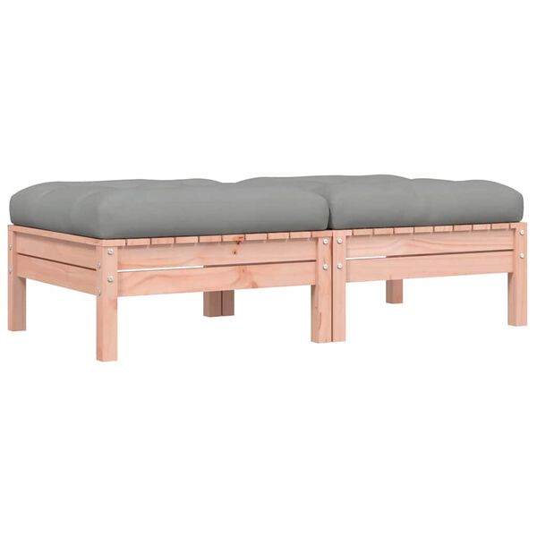 vidaXL Tuinvoetenbank met kussen massief douglashout