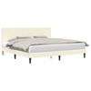vidaXL Bedframe met hoofdeinde Cr&egrave;mekleurig 200 x 200 cm Katoen Stof