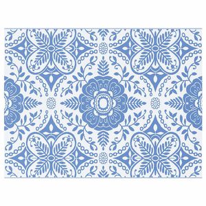 vidaXL Buitentapijt Bloemen ARAKIL Baby Blauw en Wit 400 &times; 300 cm