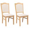 vidaXL Eetkamerstoelen met kussens 2 stuks massief hout rubber