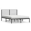 vidaXL Bedframe met hoofdbord metaal zwart 150x200 cm