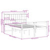 vidaXL Bed met boekenkast zonder matras grenenhout wasbruin 150x200 cm