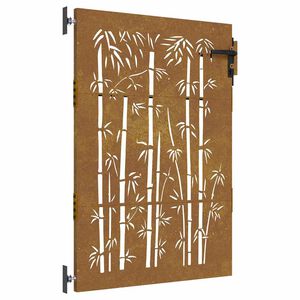 vidaXL Poort 85x150 cm bamboe-ontwerp cortenstaal