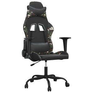 vidaXL Gamestoel kunstleer zwart en camouflage