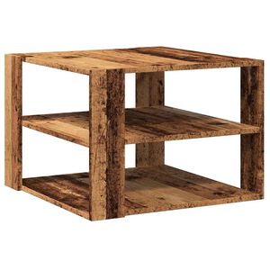 vidaXL Salontafel 58x58x40 cm bewerkt hout oud houtkleurig