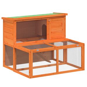 vidaXL Konijnenhok 102x90x84,5 cm massief grenenhout bruin