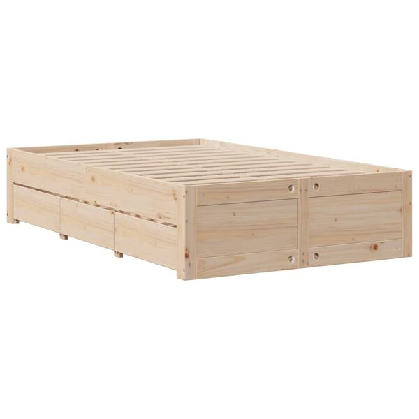 vidaXL Bedframe zonder matras met lades massief grenenhout 120x200 cm