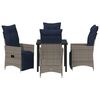 vidaXL Tuin Eetset 5 pcs Grijs poly rattan
