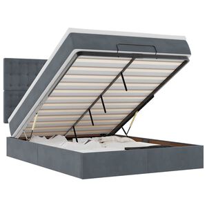 vidaXL Ottoman bed met matrassen 140x200cm fluweel donkergrijs