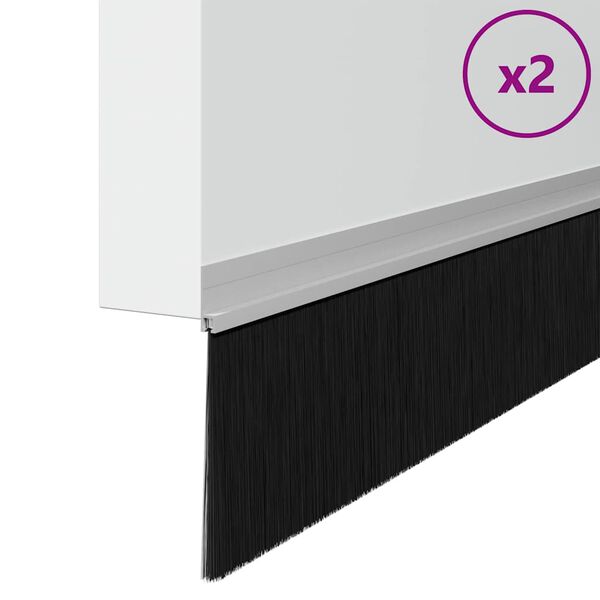 vidaXL Zelfklevende Deurborstels 2 pcs Zilver 100 cm