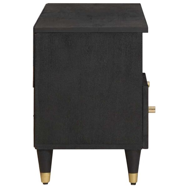 vidaXL TV-kast met lade Zwart 100 x 33 x 46 cm Massief Mango Hout