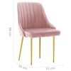 vidaXL Eetkamerstoelen 6 st fluweel roze