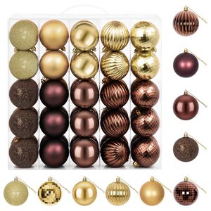 vidaXL Kerstballen set 50 st Bruin en goud 8 cm Polystyreen
