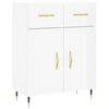 vidaXL Dressoir 69,5x34x90 cm bewerkt hout hoogglans wit