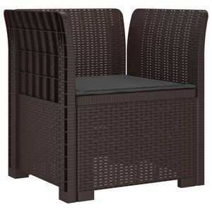 vidaXL E&eacute;npersoons Fauteuil met Kussen Rattan Look PP Bruin