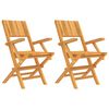 vidaXL Opklapbare stoelen, 2 stuks, 55x61x90 cm, massief teakhout