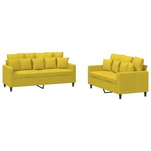 vidaXL 2-delige Loungeset met kussens fluweel geel