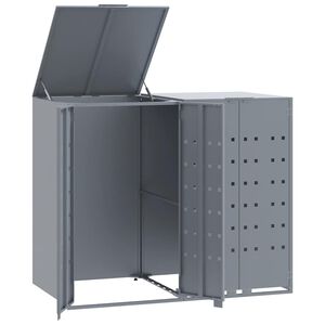 vidaXL Containerberging voor 2 containers 138x79x117 cm staal grijs