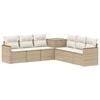 vidaXL Bankstel 7 st Beige en Cr&egrave;me Wit Poly Rattan en Staal