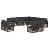 vidaXL Tuinbankenset 13 pcs Grijs en Donkergrijs poly rattan