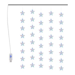 vidaXL Lichtsnoergordijn sterren met 200 LED's 8 functies meerkleurig