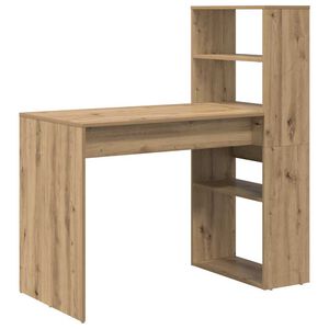 vidaXL Bureau Artisan Eiken Bewerkt hout 113 x 54 x 120 cm