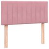 vidaXL Boxspring met matras fluweel roze 90x210 cm