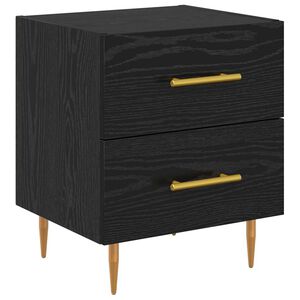 vidaXL Nachtkastje met lade Zwart Eiken 40 x 35 x 47,5 cm Bewerkt hout