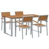 vidaXL Tuin eettafelset 5 st Grijs Massief Acaciahout