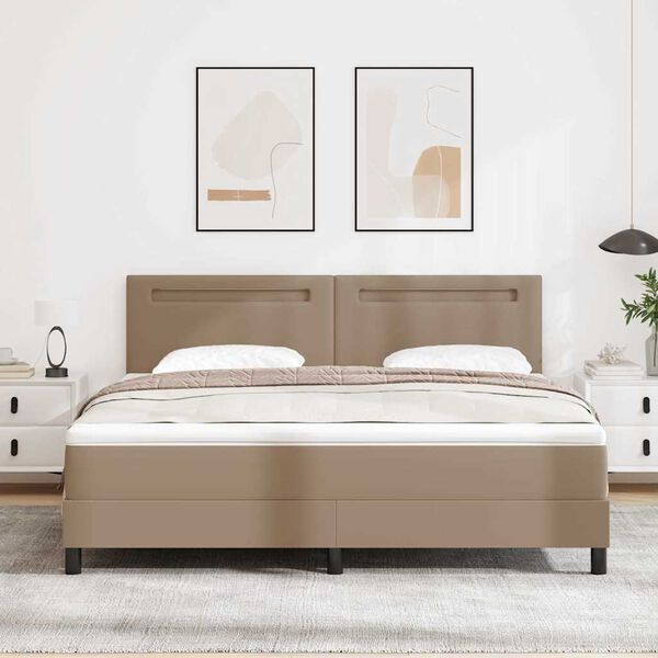 vidaXL Boxspringbed met matras Cappuccino 180 x 200 cm Kunstleer