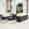 vidaXL Tuin Sofa Set met kussen 11 pcs Zwart Poly riet