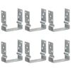vidaXL Grondankers 6 st 14x6x15 cm gegalvaniseerd staal zilverkleurig