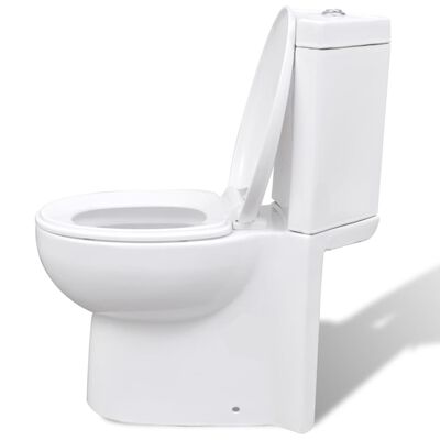 vidaXL Toilet hoekmodel keramisch wit