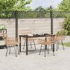 vidaXL Tuin eettafelset 5 pcs Bruin Gepoedercoat staal