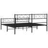 vidaXL Bedframe met hoofd- en voeteneinde metaal zwart 193x203 cm