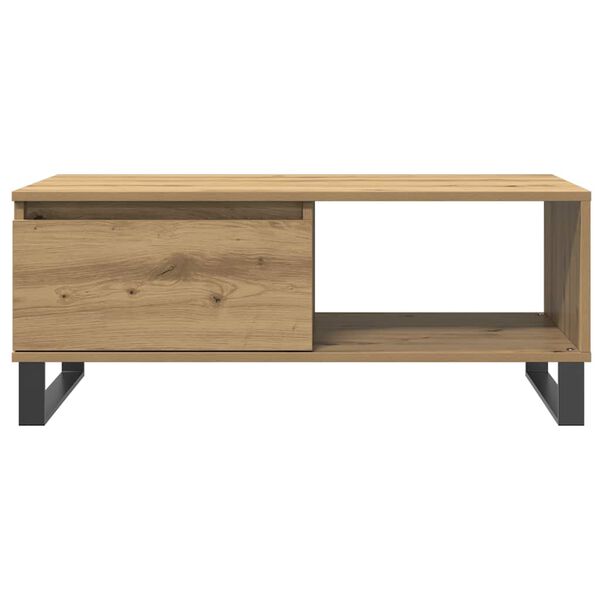 vidaXL Salontafel 90x50x36,5 cm bewerkt hout artisanaal eikenkleurig