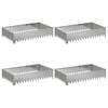 vidaXL Gazonrand 4 pcs 100 x 60 x 20 cm Staal Zilverkleurig