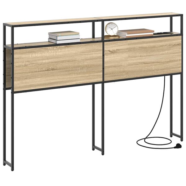 vidaXL Opberghoofdbord met plank Sonoma eiken 120 cm Bewerkt hout