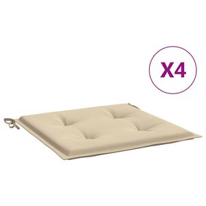 vidaXL Tuinstoelkussens 4 st 40x40x4 cm oxford stof beige