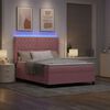 vidaXL Boxspringbed met LED-striplichten Roze 140 x 190 cm Fluweel