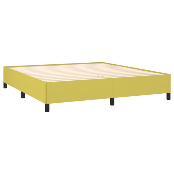 vidaXL Boxspring met matras stof groen 180x200 cm