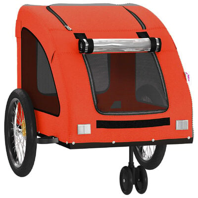 vidaXL Hondenfietstrailer oxford stof en ijzer oranje en grijs