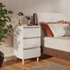 vidaXL Nachtkastjes 2 st met houten poten 40x35x69 cm hoogglans wit