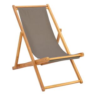 vidaXL Strandstoel Taupe Massief Teakhout